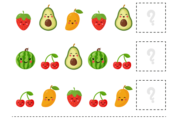 What comes next Fruits Worksheet 2