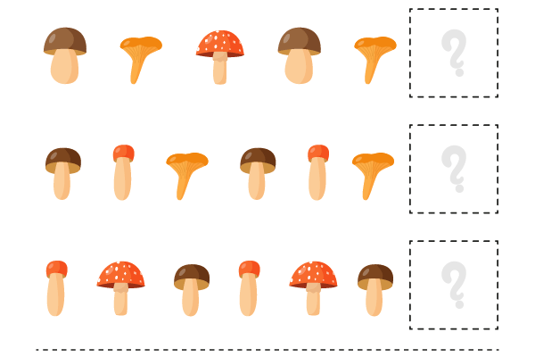 What comes next Mushrooms Worksheet