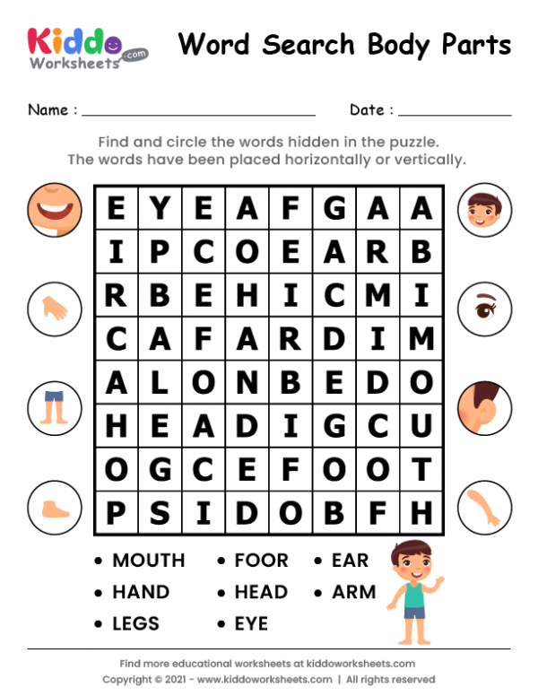 Word Search Body Parts