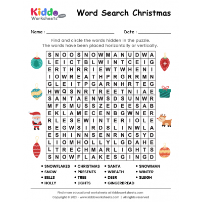 Word Search Christmas