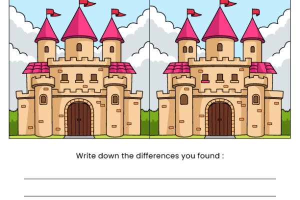 Castle Find the Difference Worksheet