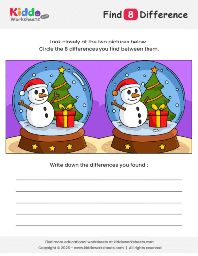 Snow Globe Spot the Difference