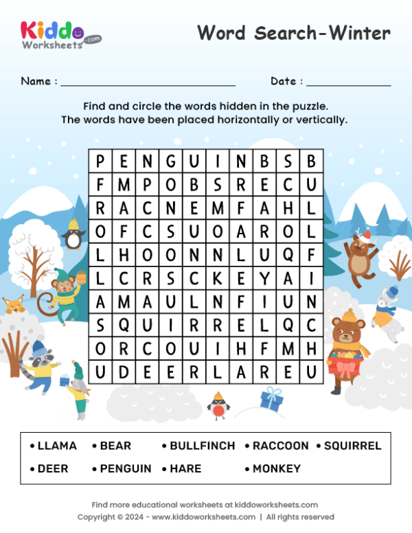 free-printable-winter-word-search-puzzle-worksheet-kiddoworksheets for Free Winter Hidden Pictures Printables Free Printable Winter Word Search puzzle Worksheet - kiddoworksheets for Free Winter Hidden Pictures Printables