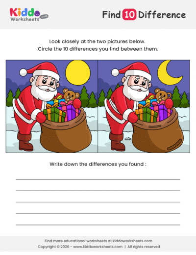 Santa Claus Spot the Difference
