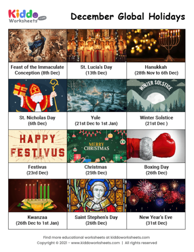 December Global Holidays