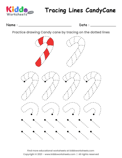 Tracing Lines Candy cane