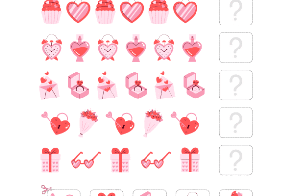 Valentines day pattern worksheet pdf