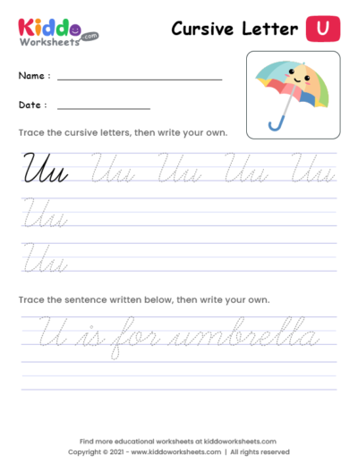 Cursive Writing Letter U