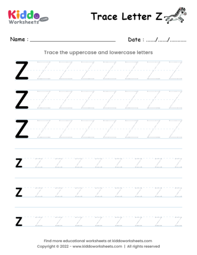 Tracing Letter Z