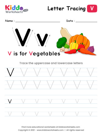 Tracing the Letter V