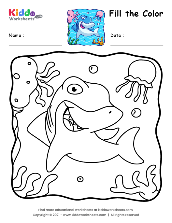 cute shark coloring pages