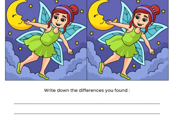 Fairy Find the Difference Worksheet