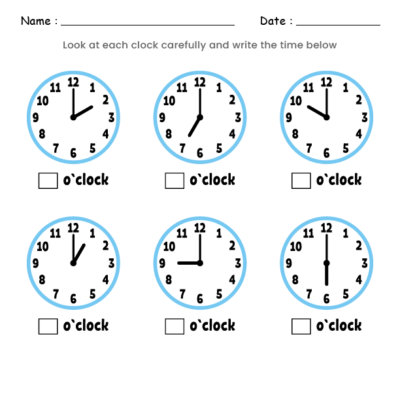 Telling Time Worksheet 4