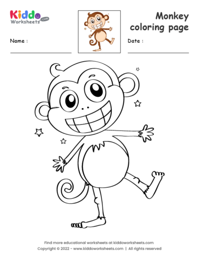 Monkey coloring page