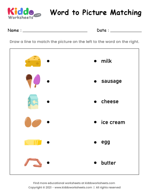 Matching Words to Pictures 4