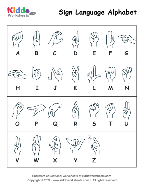 free-printable-sign-language-alphabet-worksheet-kiddoworksheets for Free Printable Letters For Signs Free Printable sign language alphabet Worksheet - kiddoworksheets for Free Printable Letters For Signs