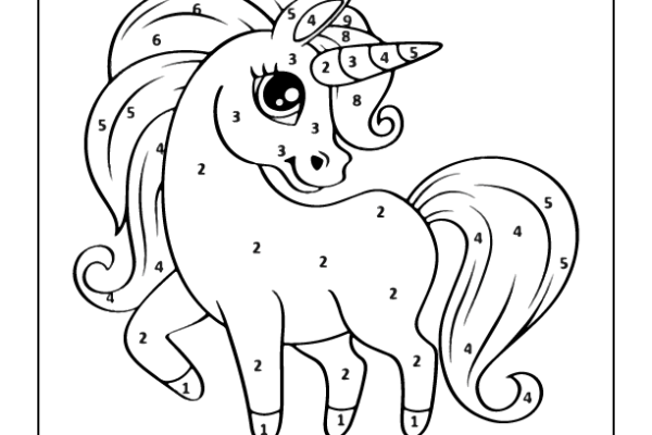 Color by Number Unicorn