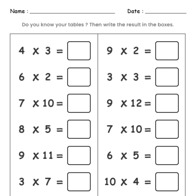 Times Table Exercise 2