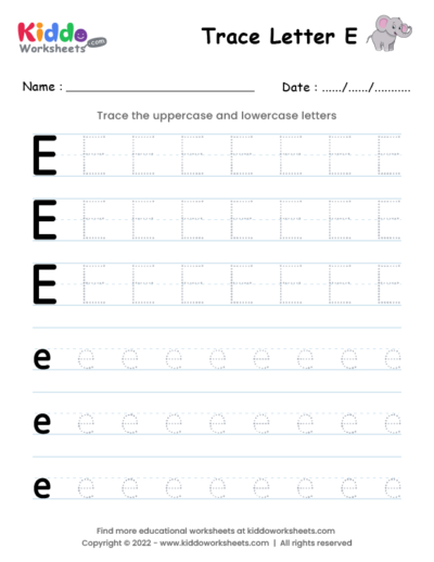 Tracing Letter E