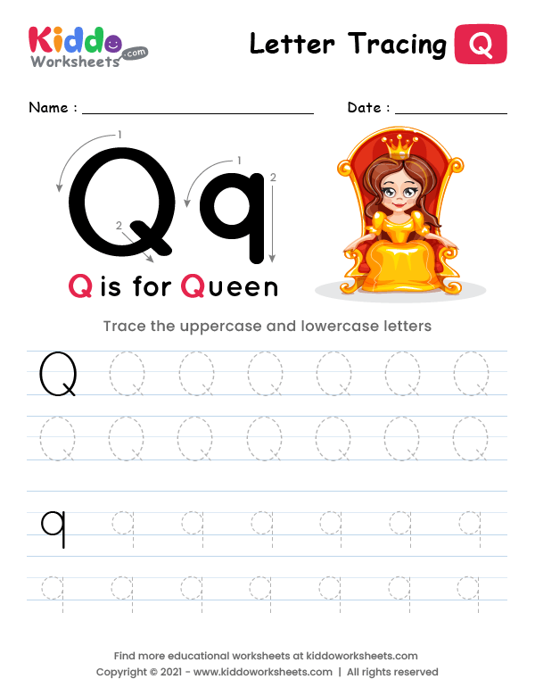 letter-tracing-alphabet-q-kiddoworksheets for Free Printable Letter Q Worksheets For Kindergarten Letter Tracing Alphabet Q - kiddoworksheets for Free Printable Letter Q Worksheets For Kindergarten