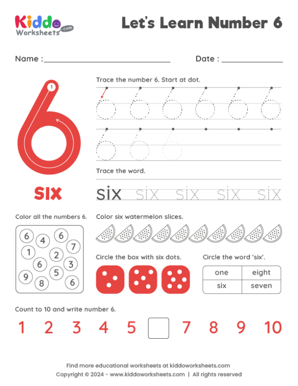 free-printable-number-6-worksheet-kiddoworksheets for Free Printable Number 6 Worksheets Free Printable Number 6 Worksheet - kiddoworksheets for Free Printable Number 6 Worksheets