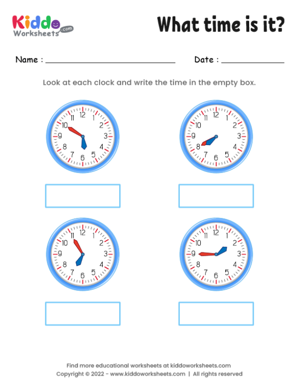 what time is it worksheet 1