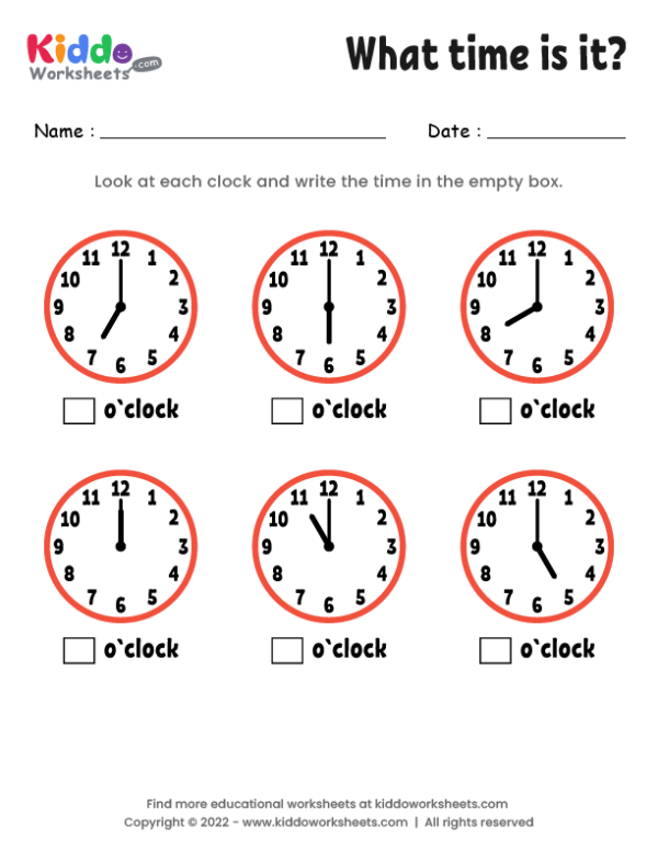 what time is it worksheet 5